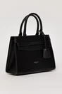 Geanta office neagra din piele ecologica cu aplicatie metalica, 2, dyfashion.ro