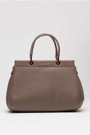 Geanta office taupe din piele ecologica