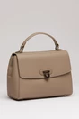 Geanta taupe din piele ecologica cu model structurat, 2, dyfashion.ro