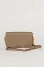 Geanta taupe mica cu design elegant si inchidere cu clapeta, 1, dyfashion.ro