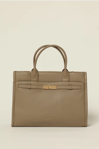 Geanta taupe office cu design modern