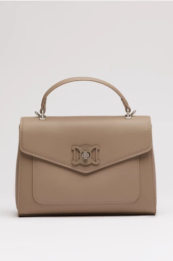 Geanta taupe office din piele ecologica