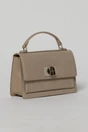 Geanta taupe office din piele ecologica cu imprimeu sarpe, 1, dyfashion.ro