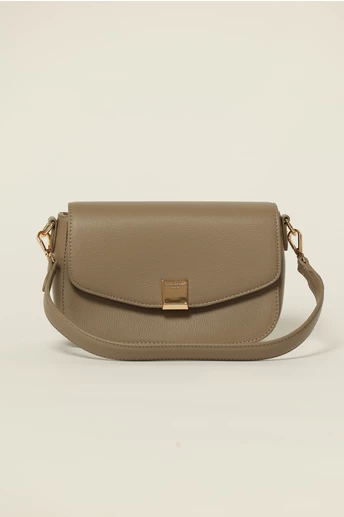 Geanta taupe office mica din piele ecologica