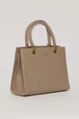 Geanta taupe office patrata din piele ecologica cu maner dublu, 2, dyfashion.ro