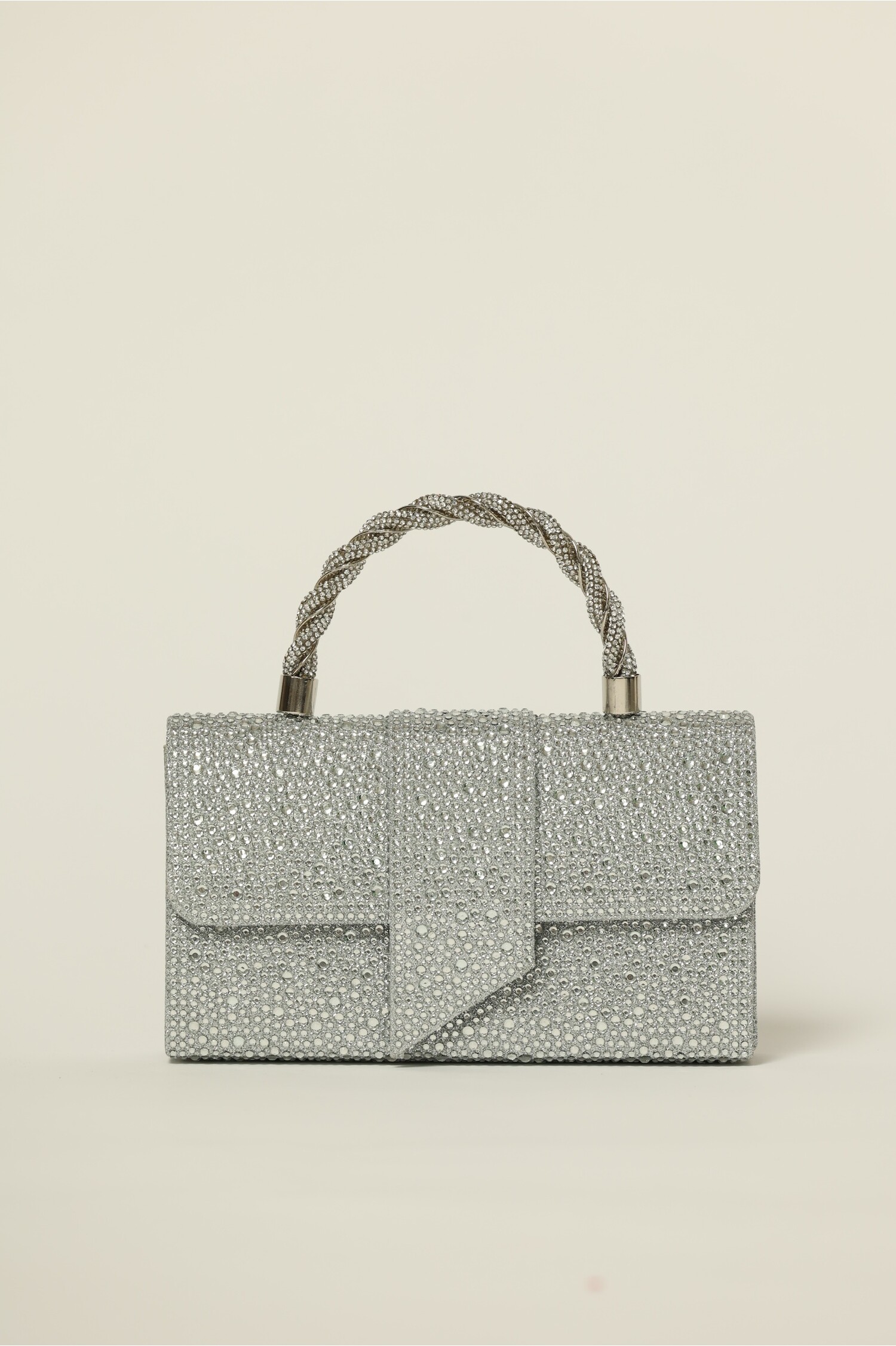 Gentuta argintie cu aplicatii si pietre stralucitoare