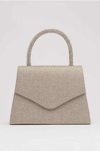 Gentuta din glitter cu refexii rose si maner rotund