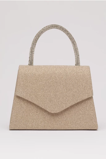 Gentuta din glitter cu reflexii aurii si maner rotund