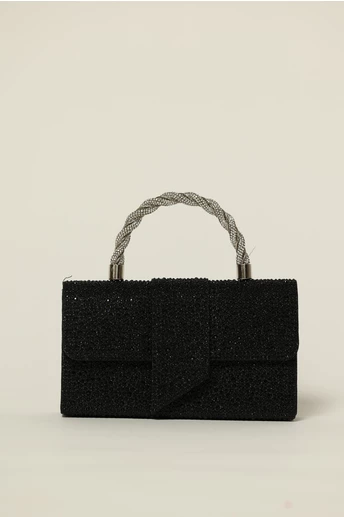 Gentuta neagra cu aplicatii si pietre stralucitoare