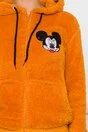 Hanorac Mickey Mouse galben mustar cu fermoar si buzunare