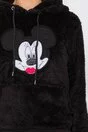 Hanorac Mickey Mouse negru cu gluga si buzunar maxi