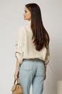 Jacheta bej bomber cu elastic la talie si maneci trei sferturi, 2, dyfashion.ro