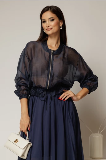 Jacheta bleumarin subtire tip bomber