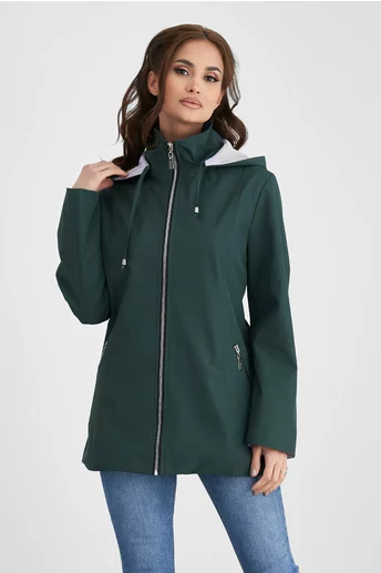 Jacheta Mariola verde inchis din fas
