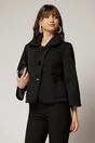 Jacheta scurta neagra cu buzunare si inchidere cu nasturi, 1, dyfashion.ro