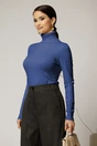 Maleta bleumarin din tricot cu guler intors, 1, dyfashion.ro