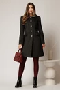 Palton Amira gri antracit cu brosa pe guler, 3, dyfashion.ro