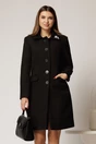 Palton Amira negru cu brosa pe guler, 1, dyfashion.ro