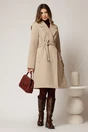 Palton Ariana bej cu buzunare si cordon in talie, 3, dyfashion.ro