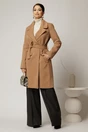 Palton Ariana maro camel cu buzunare si cordon in talie, 3, dyfashion.ro