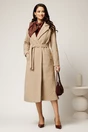 Palton bej din bucle cu croi drept si cordon in talie, 3, dyfashion.ro