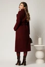 Palton bordo din bucle cu croi drept si cordon in talie, 2, dyfashion.ro