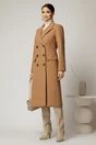 Palton dama bej lung croi drept cu rever, 3, dyfashion.ro