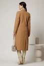 Palton dama bej lung croi drept cu rever, 2, dyfashion.ro