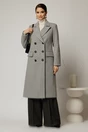 Palton dama gri lung croi drept cu rever, 3, dyfashion.ro