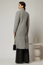 Palton dama gri lung croi drept cu rever, 2, dyfashion.ro
