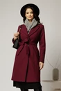Palton dama magenta midi elegant cu croi cambrat, 1, dyfashion.ro