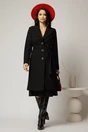Palton dama negru midi elegant cu croi cambrat, 3, dyfashion.ro