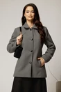 Palton dama scurt gri din lana, 1, dyfashion.ro