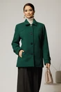 Palton dama scurt verde din lana, 1, dyfashion.ro