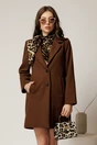 Palton din stofa maro inchis cu buzunare, 1, dyfashion.ro