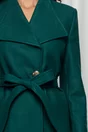 Palton Dora verde cu cordon in talie