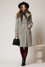 Palton drept gri cu nasturi si cordon in talie, 3, dyfashion.ro