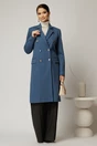 Palton DY Fashion elegant din stofa bleu cu doua randuri de nasturi, 3, dyfashion.ro