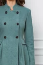 Palton Dy Fashion verde mint cu pliuri si clapete