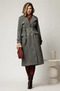 Palton gri din bucle cu nasturi si cordon in talie, 3, dyfashion.ro