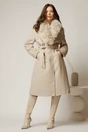 Palton ivoar midi drept cu blanita la guler, 3, dyfashion.ro