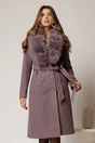 Palton lila midi drept cu blanita la guler, 1, dyfashion.ro