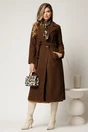 Palton maro din bucle cu croi drept si cordon in talie, 3, dyfashion.ro
