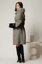 Palton midi gri cu blanita la guler si strassuri, 2, dyfashion.ro