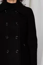Palton Moze negru cu guler ascutit