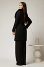 Palton negru elegant cu brosa si blanita detasabila, 2, dyfashion.ro