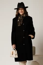 Palton negru lung matlasat din lana, 1, dyfashion.ro
