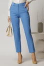 Pantalon DY Fashion albastru cu croi conic si gaici impletite, 1, dyfashion.ro