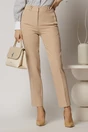Pantalon DY Fashion bej cu croi conic si gaici impletite, 1, dyfashion.ro