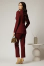 Pantalon DY Fashion bordo cu croi conic si inchidere cu copca, 2, dyfashion.ro